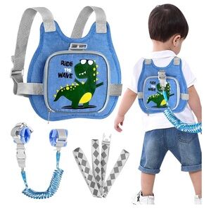 Kids Dinosaur Safety Harness Backpack leash and anti lost wrist links